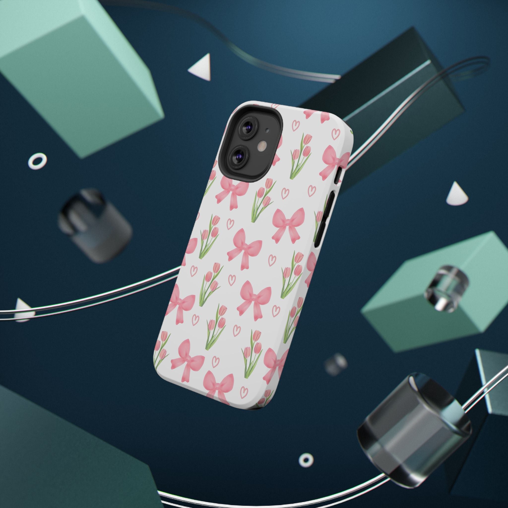 Floral Tough Phone Case, Cute Phone Cover, Gift for Her, Cell Phone Protector, Spring Accessories, Birthday Present, Trendy Design