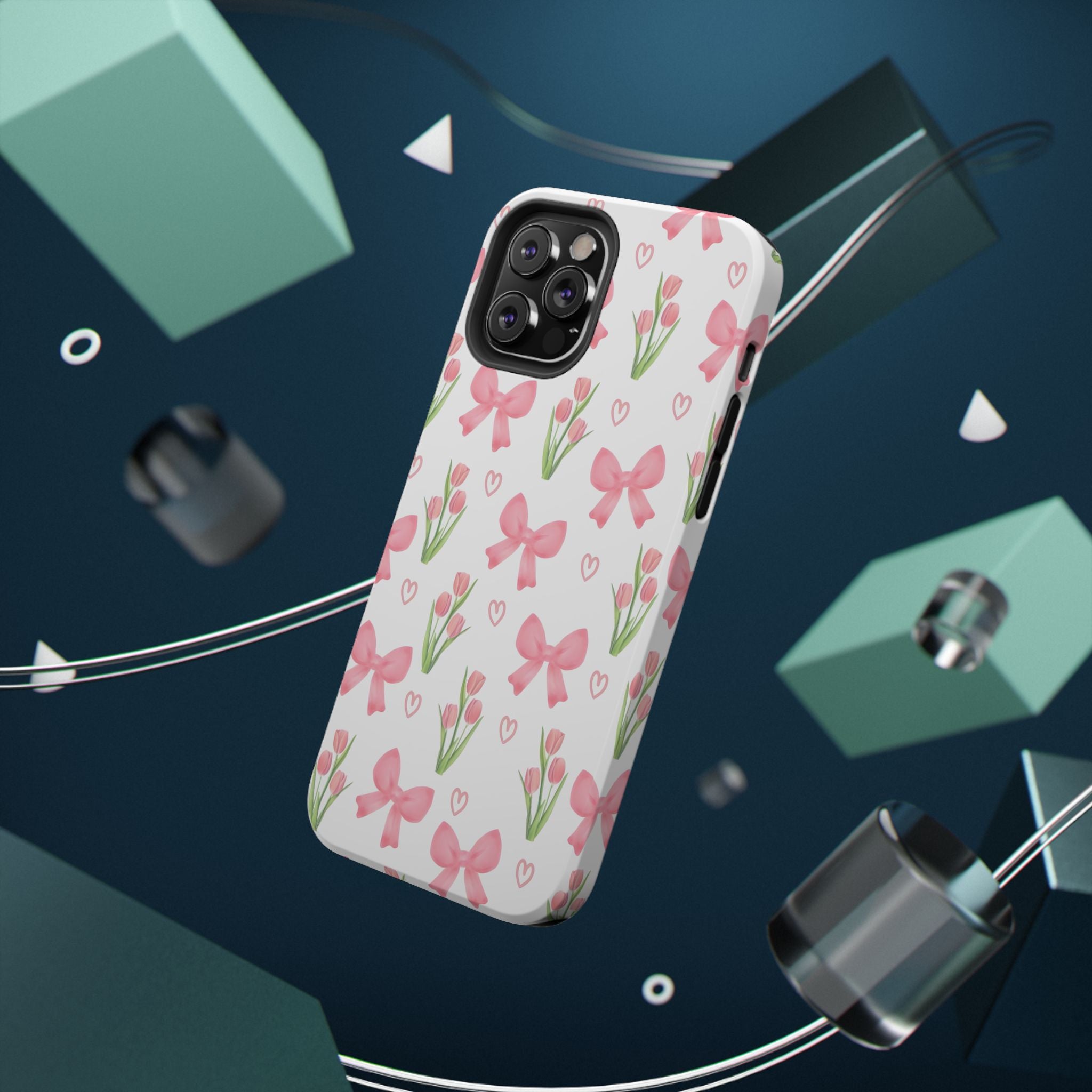 Floral Tough Phone Case, Cute Phone Cover, Gift for Her, Cell Phone Protector, Spring Accessories, Birthday Present, Trendy Design