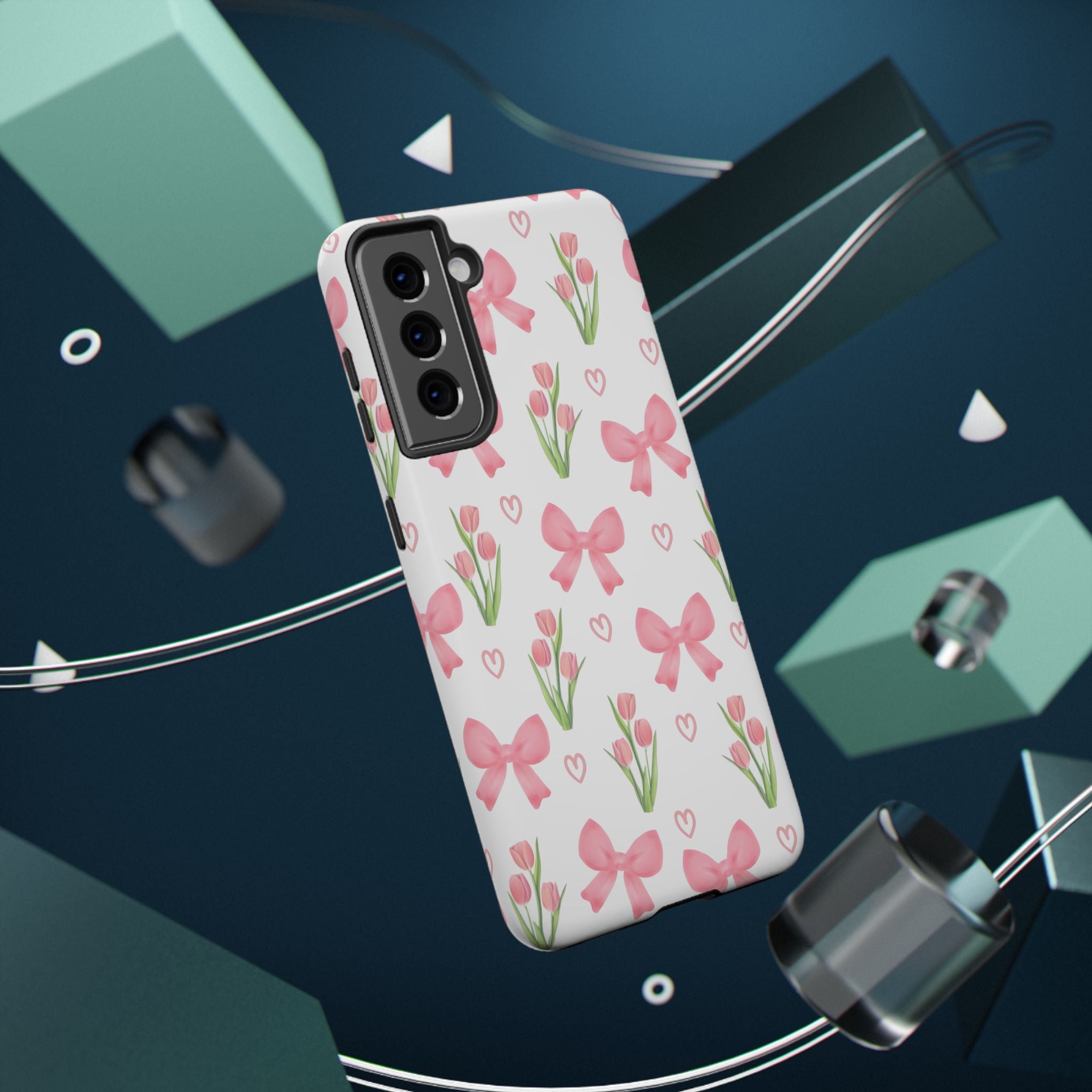 Floral Tough Phone Case, Cute Phone Cover, Gift for Her, Cell Phone Protector, Spring Accessories, Birthday Present, Trendy Design
