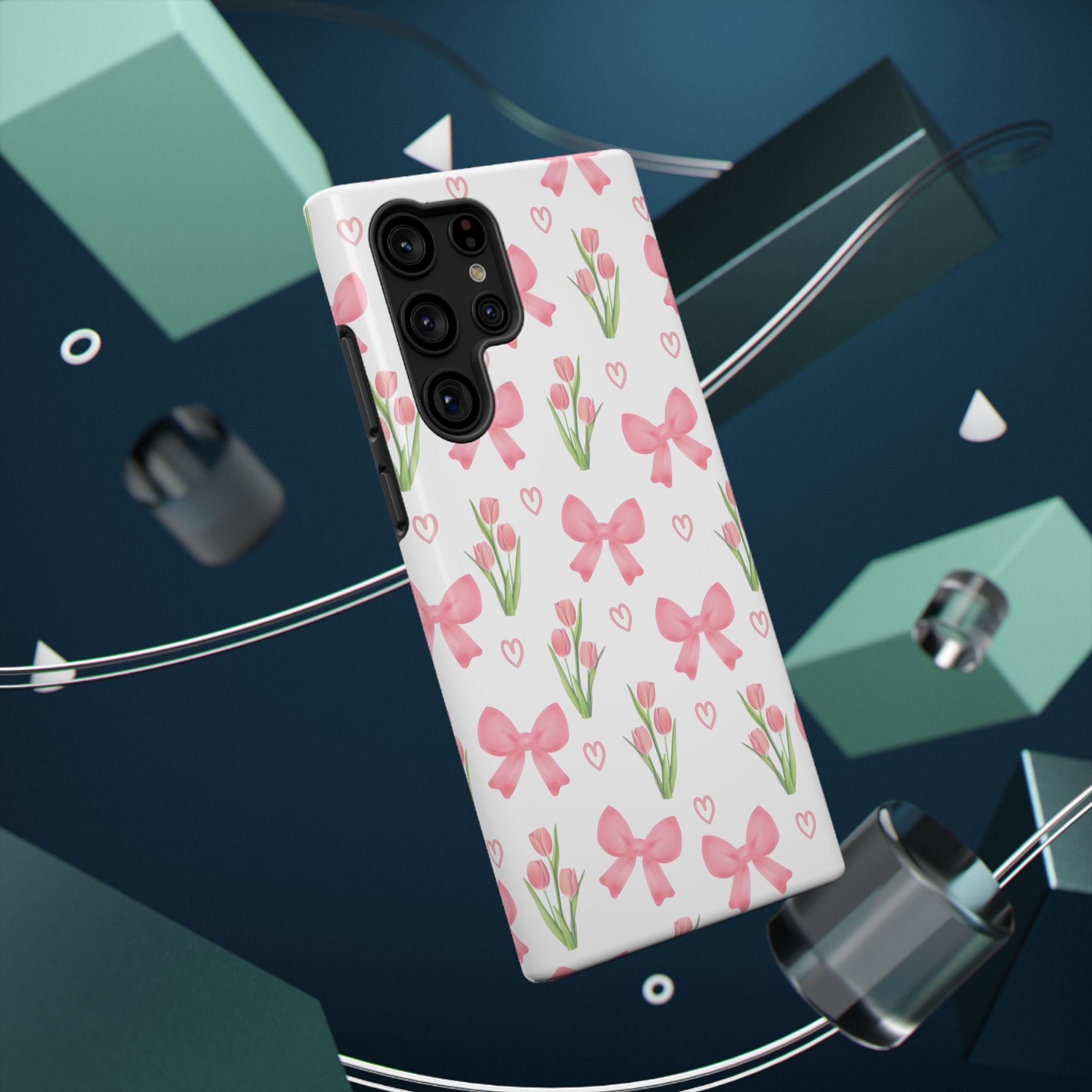 Floral Tough Phone Case, Cute Phone Cover, Gift for Her, Cell Phone Protector, Spring Accessories, Birthday Present, Trendy Design