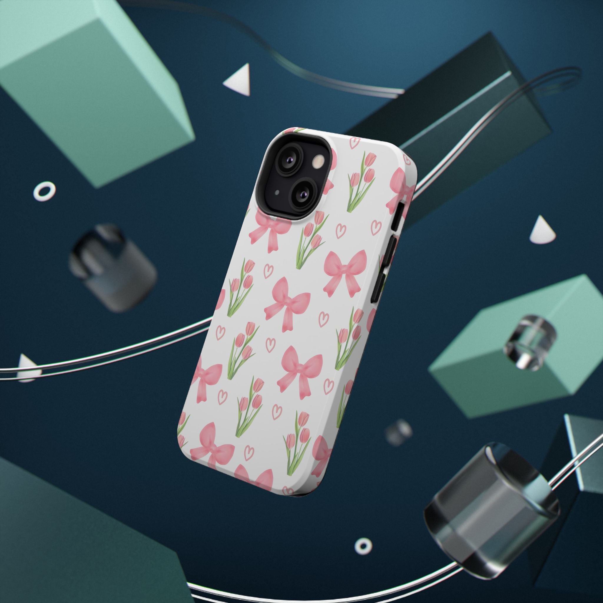Floral Tough Phone Case, Cute Phone Cover, Gift for Her, Cell Phone Protector, Spring Accessories, Birthday Present, Trendy Design