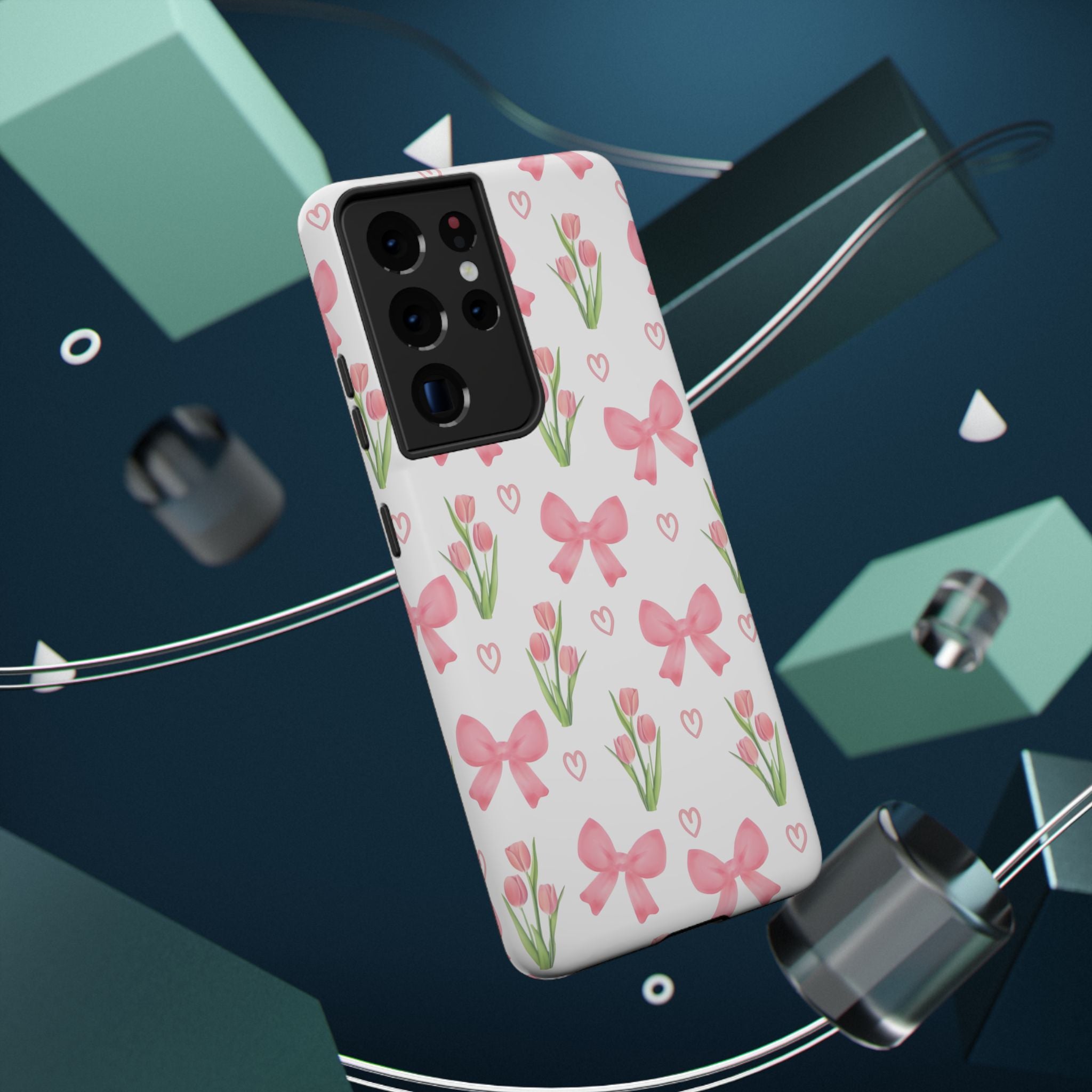 Floral Tough Phone Case, Cute Phone Cover, Gift for Her, Cell Phone Protector, Spring Accessories, Birthday Present, Trendy Design
