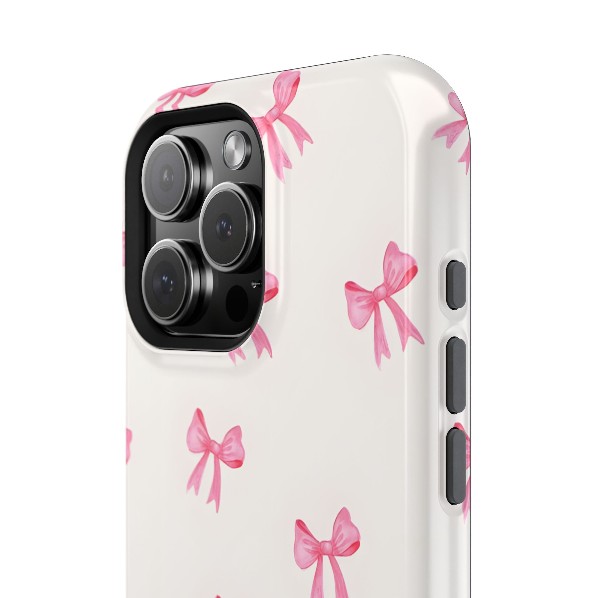 Chic Pink Bow Tough Phone Case - Durable Stylish Protection for Fashion Lovers