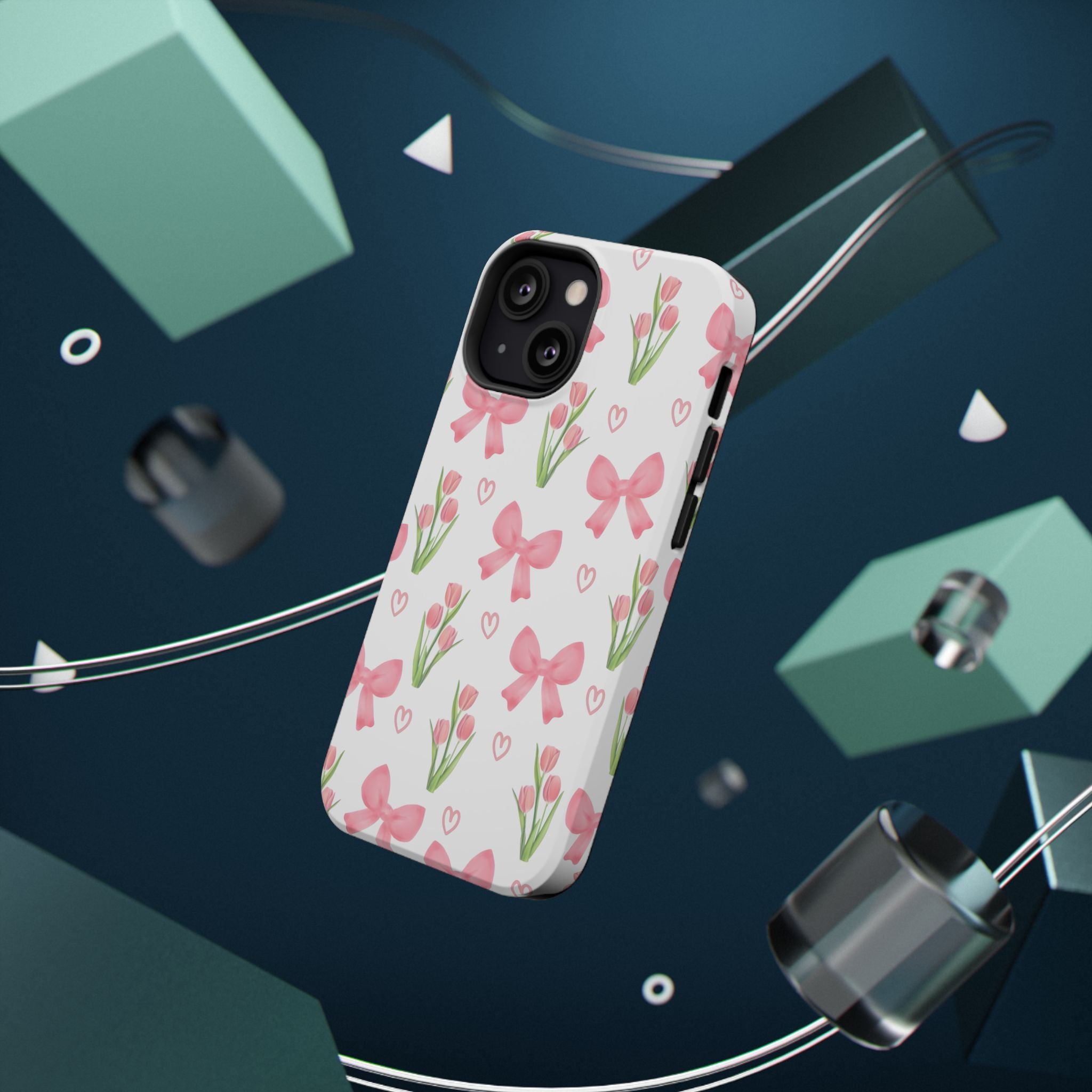 Floral Tough Phone Case, Cute Phone Cover, Gift for Her, Cell Phone Protector, Spring Accessories, Birthday Present, Trendy Design