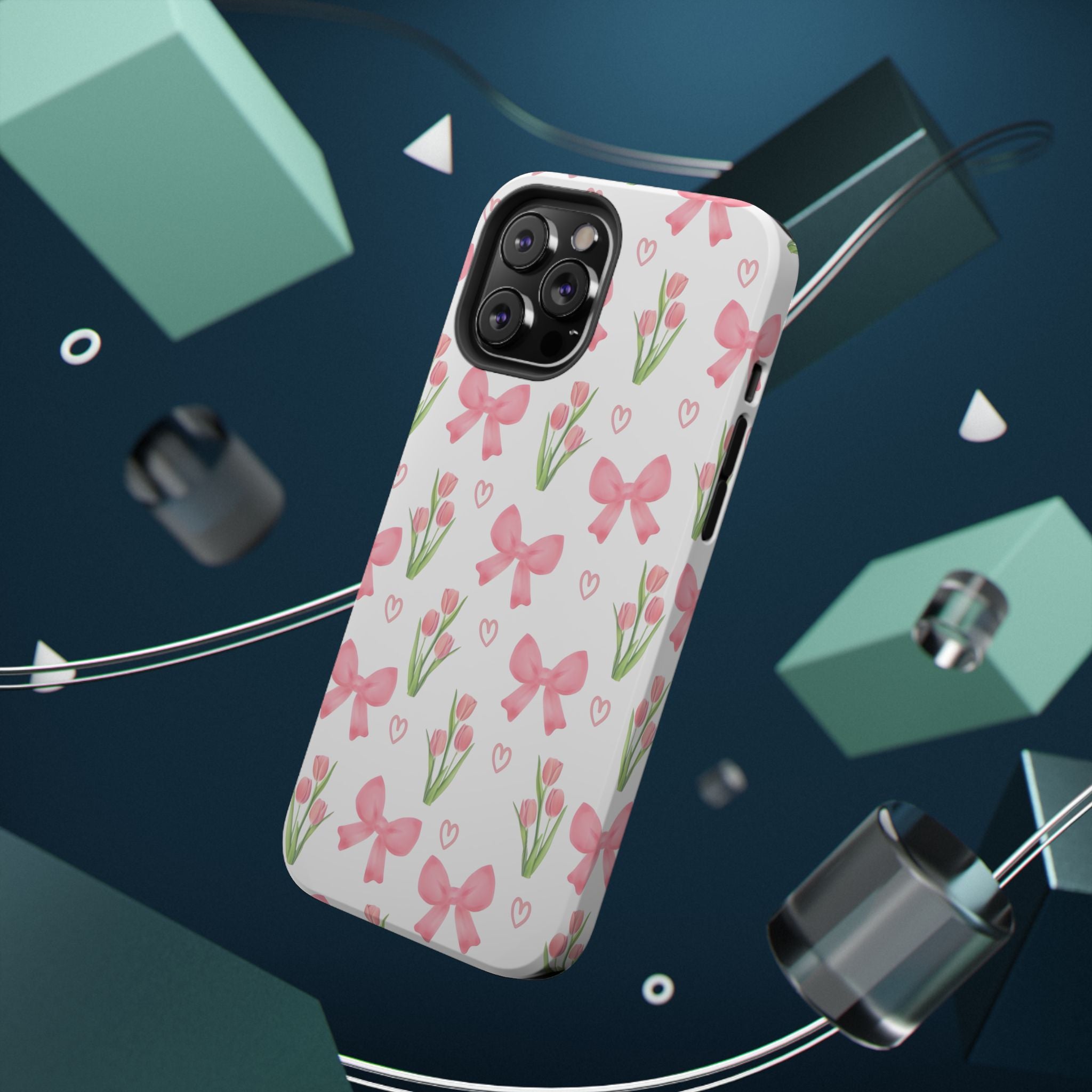 Floral Tough Phone Case, Cute Phone Cover, Gift for Her, Cell Phone Protector, Spring Accessories, Birthday Present, Trendy Design