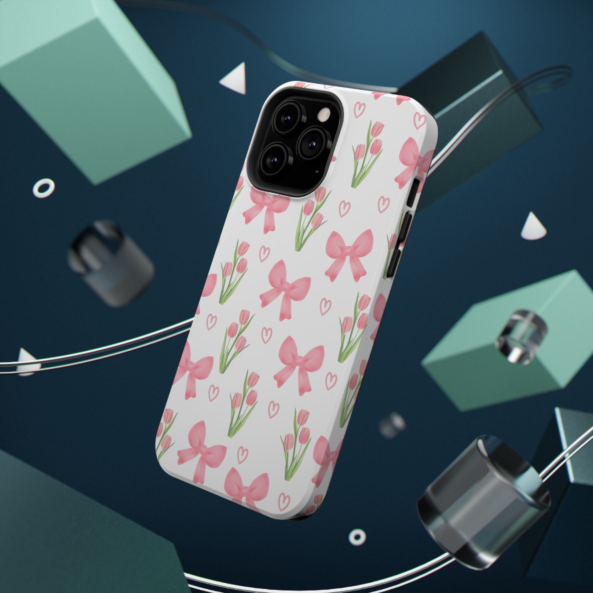 Floral Tough Phone Case, Cute Phone Cover, Gift for Her, Cell Phone Protector, Spring Accessories, Birthday Present, Trendy Design