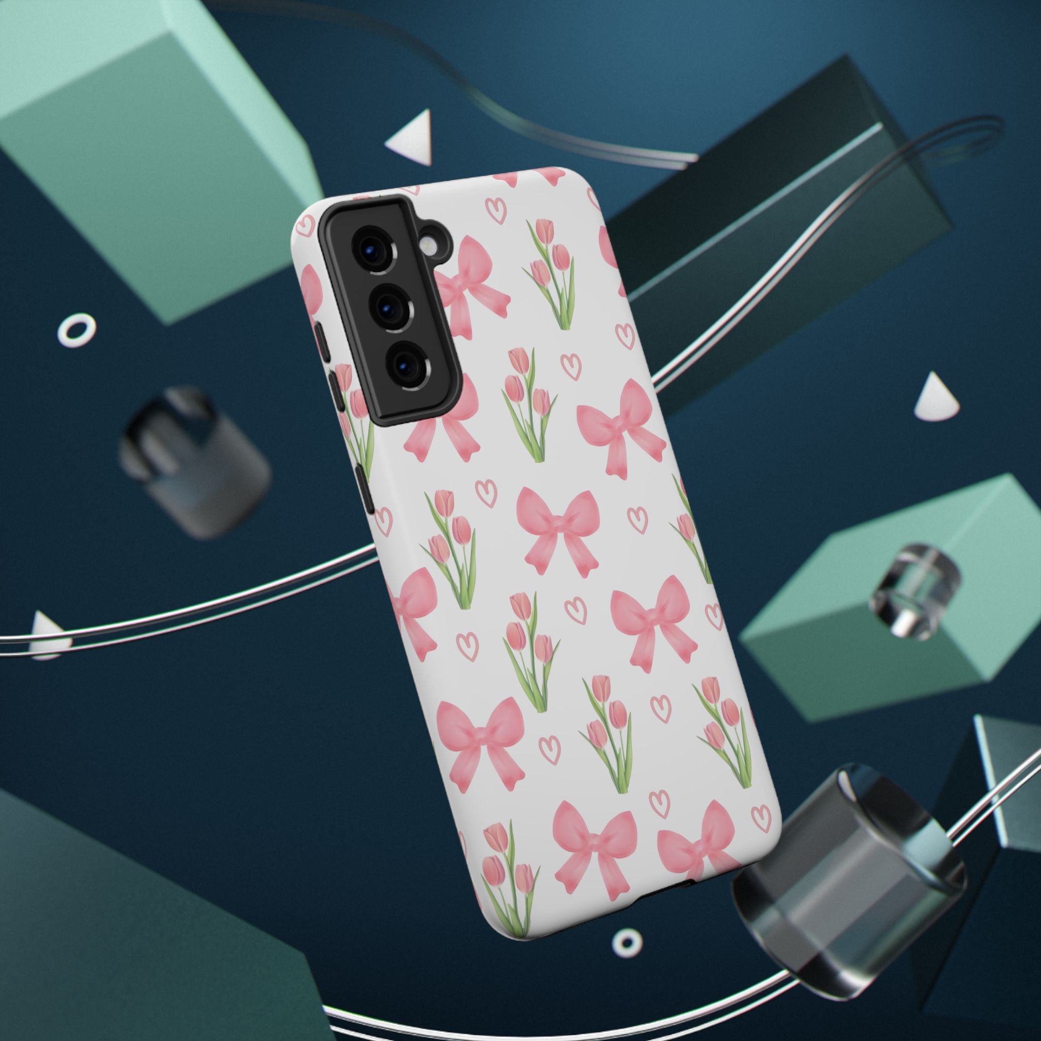 Floral Tough Phone Case, Cute Phone Cover, Gift for Her, Cell Phone Protector, Spring Accessories, Birthday Present, Trendy Design