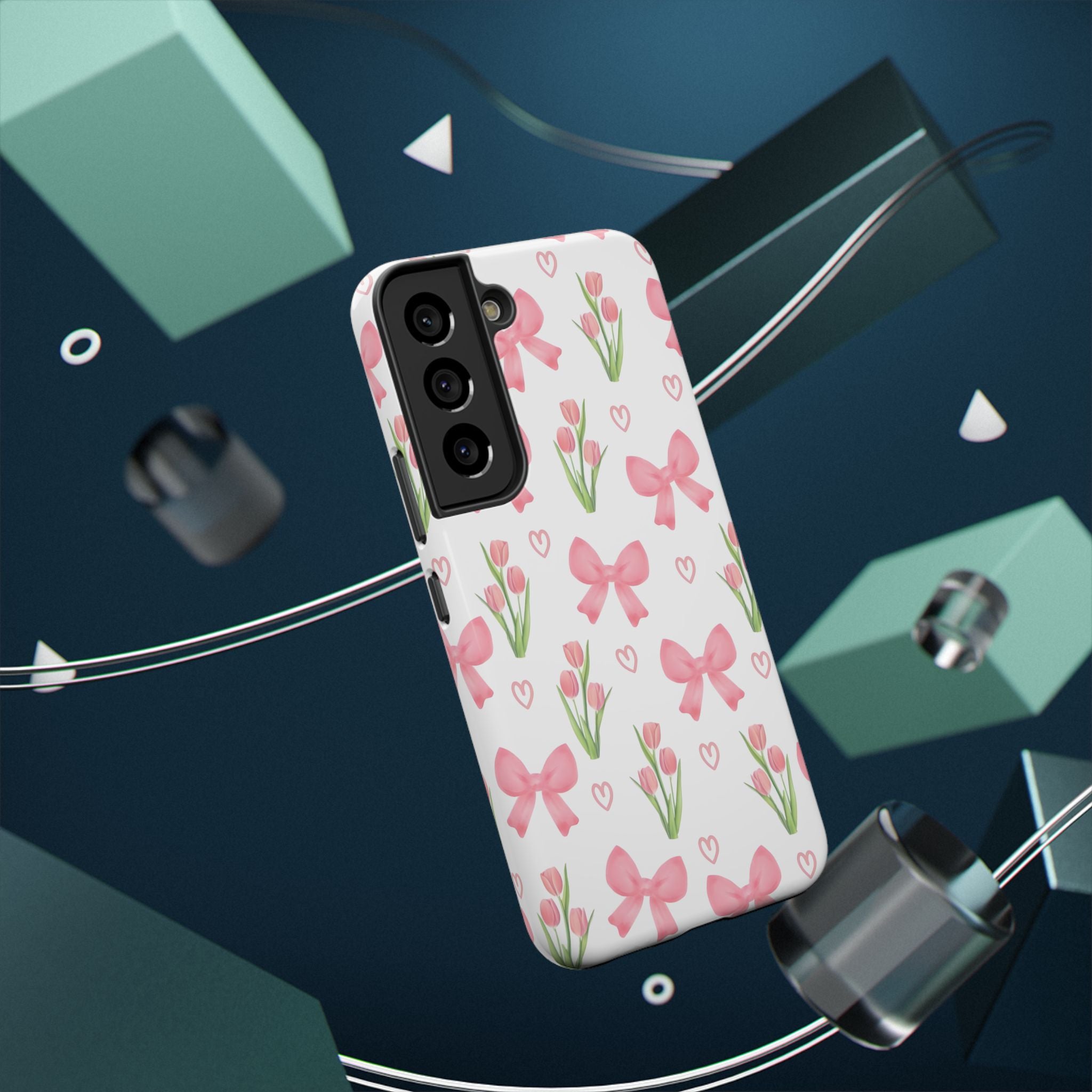 Floral Tough Phone Case, Cute Phone Cover, Gift for Her, Cell Phone Protector, Spring Accessories, Birthday Present, Trendy Design