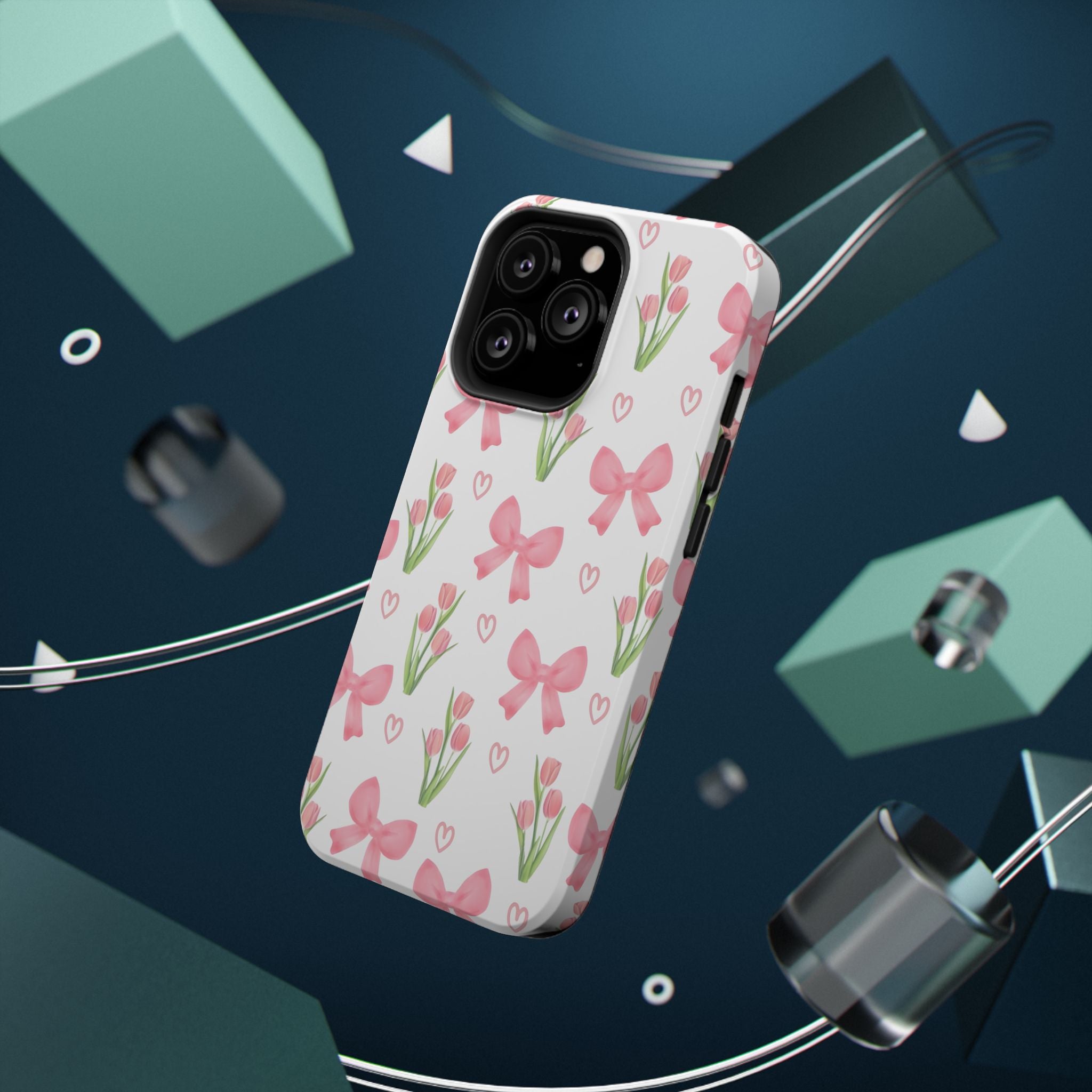 Floral Tough Phone Case, Cute Phone Cover, Gift for Her, Cell Phone Protector, Spring Accessories, Birthday Present, Trendy Design