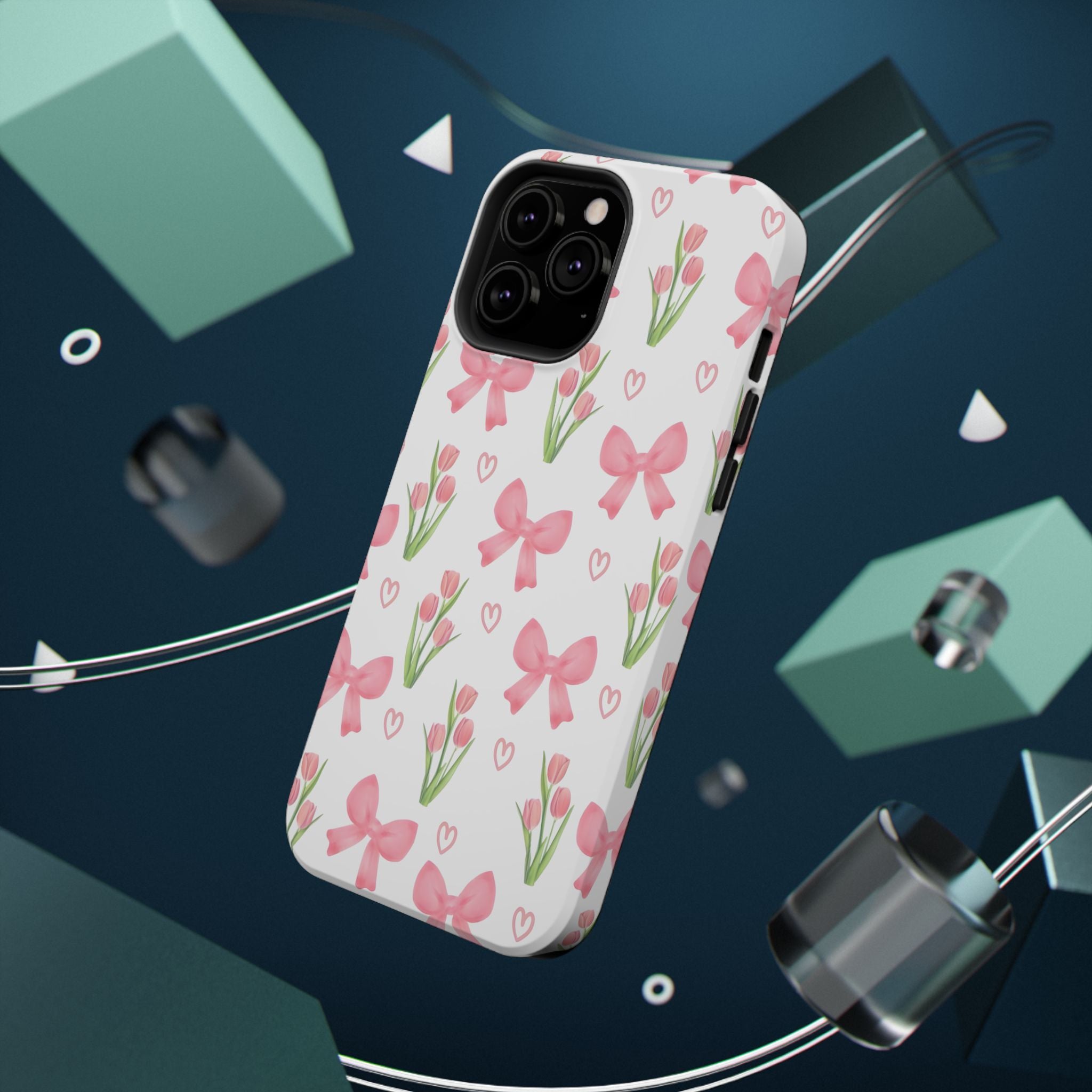 Floral Tough Phone Case, Cute Phone Cover, Gift for Her, Cell Phone Protector, Spring Accessories, Birthday Present, Trendy Design