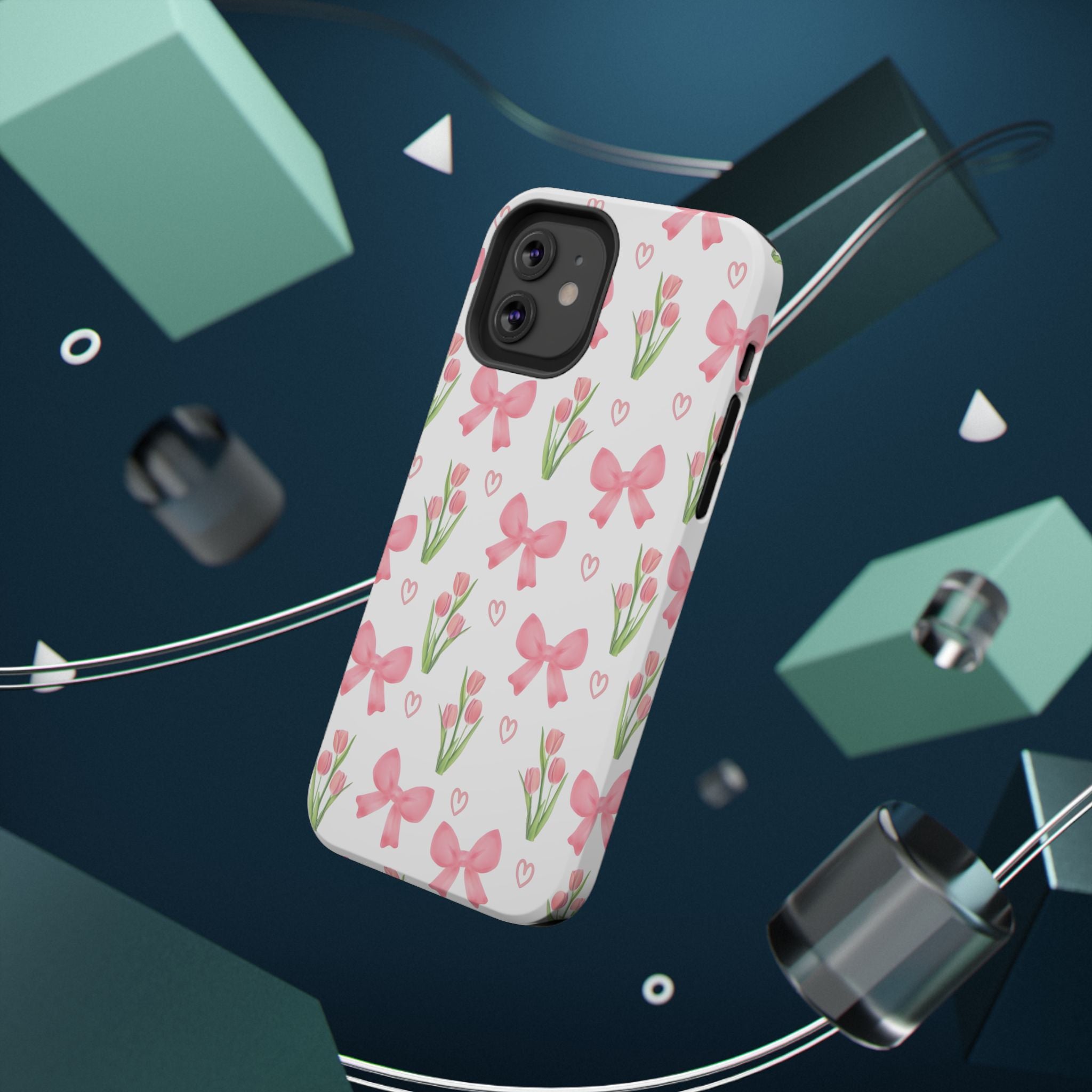 Floral Tough Phone Case, Cute Phone Cover, Gift for Her, Cell Phone Protector, Spring Accessories, Birthday Present, Trendy Design