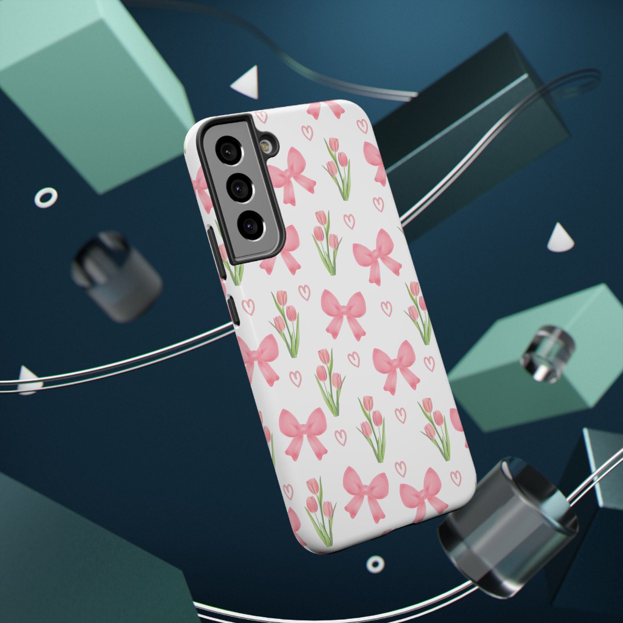 Floral Tough Phone Case, Cute Phone Cover, Gift for Her, Cell Phone Protector, Spring Accessories, Birthday Present, Trendy Design