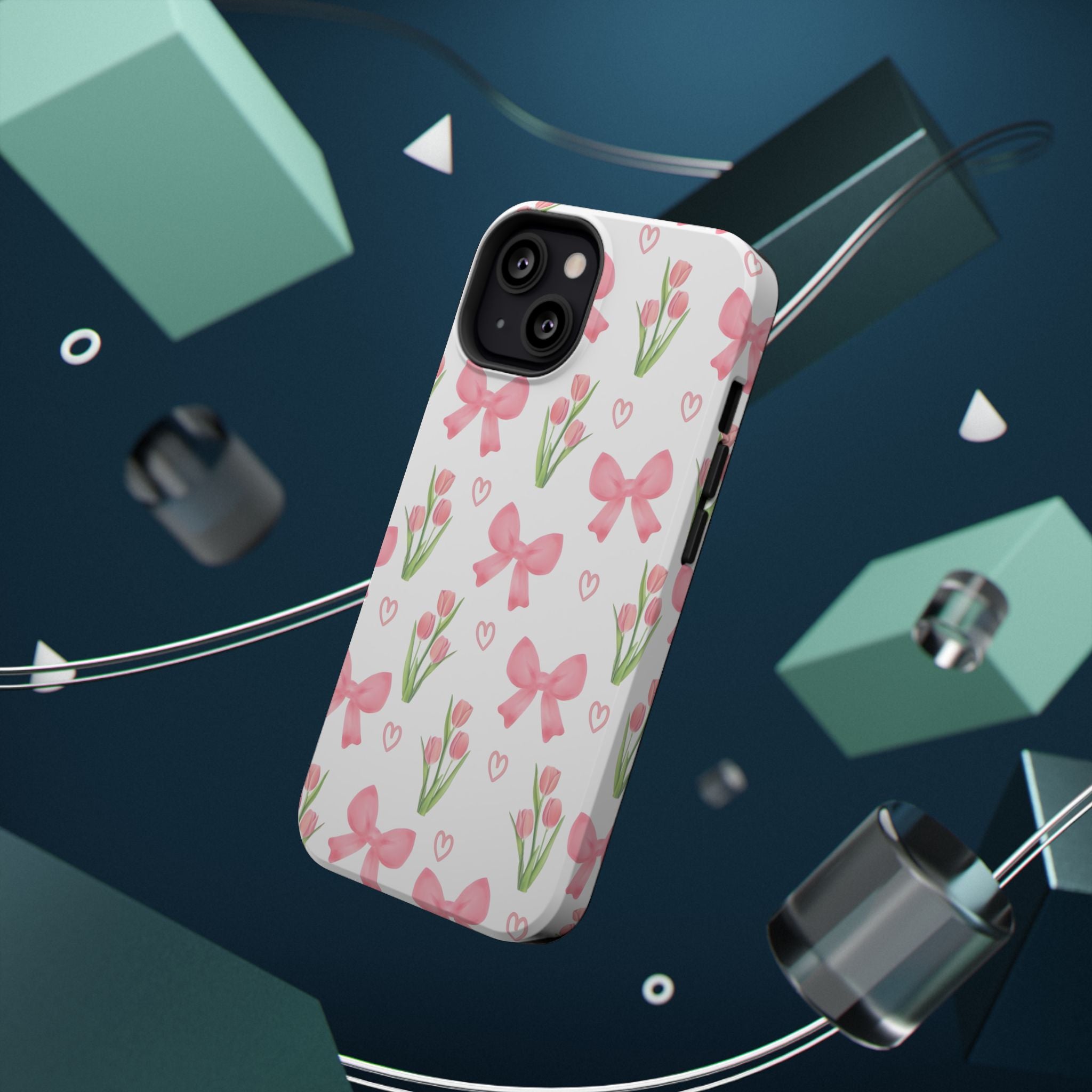 Floral Tough Phone Case, Cute Phone Cover, Gift for Her, Cell Phone Protector, Spring Accessories, Birthday Present, Trendy Design