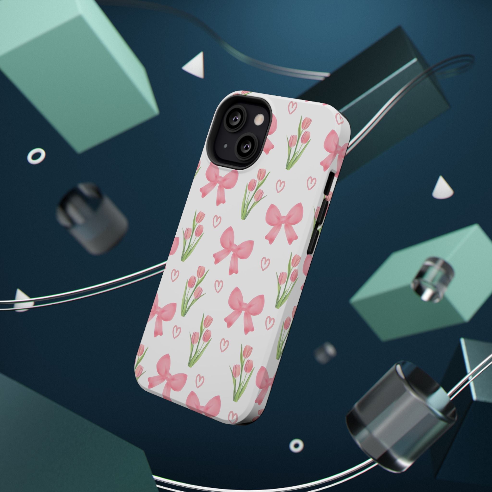 Floral Tough Phone Case, Cute Phone Cover, Gift for Her, Cell Phone Protector, Spring Accessories, Birthday Present, Trendy Design